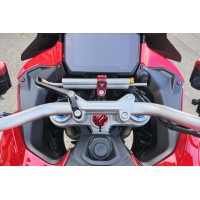 CNC Racing Steering Damper Mount kit for Ducati Multistrada V4 Pikes Peak / RS with OE Handlebar Clamp / Riser